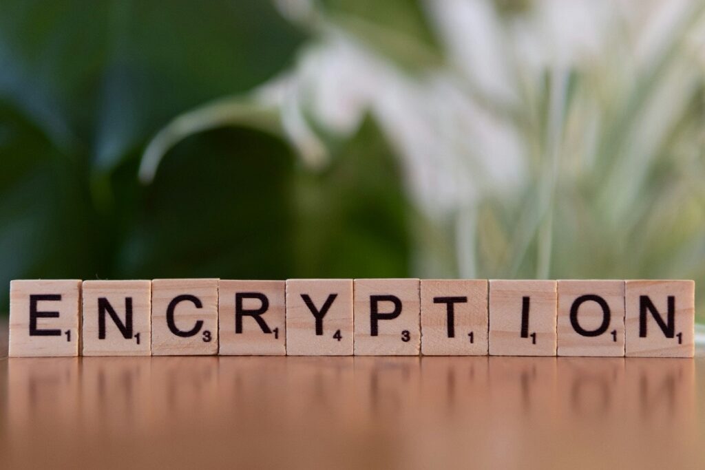Picture showcasing the word encryption