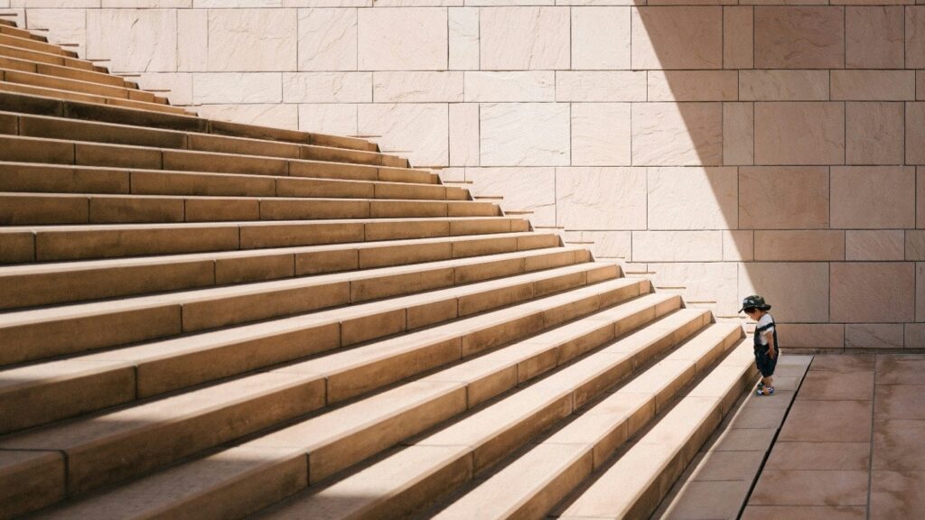 A picture representing steps in any journey