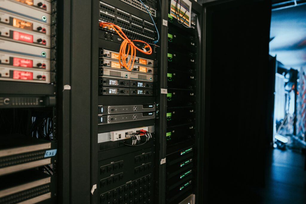 An image of server computing at full capacity