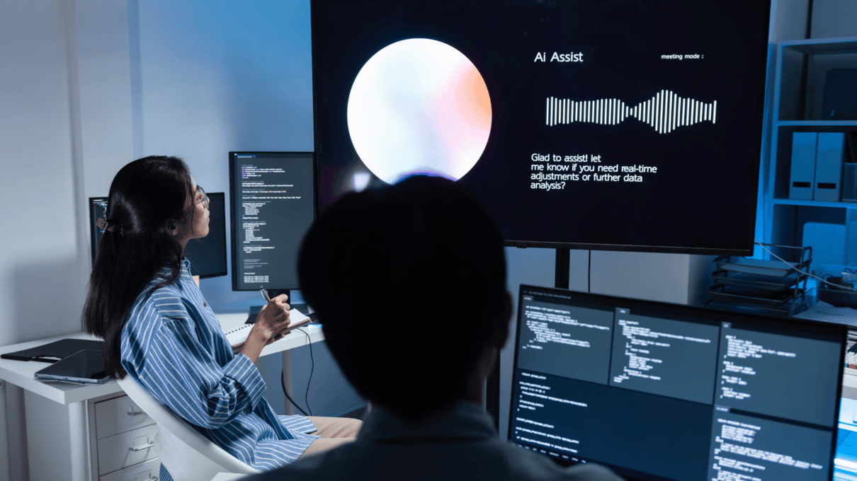 A person using AI at workplace