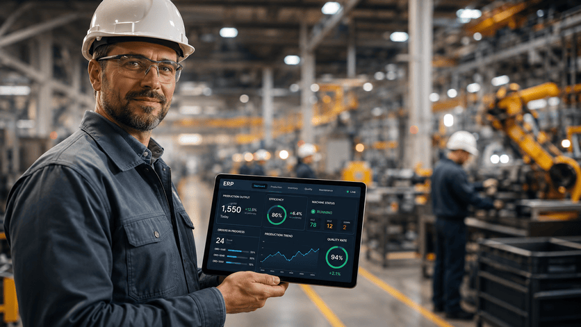 mid-market manufacturer using real-time ERP data on the production floor