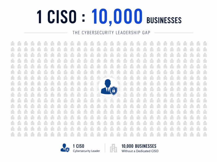 Cybersecurity leadership gap shown as one CISO for every ten thousand businesses